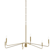 Progress Lighting Pilar 6 Light 50" Wide Taper Candle Style Chandelier Brushed Gold