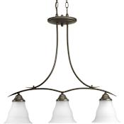 Progress Lighting Trinity 3 Light 27" Wide Linear Chandelier Antique Bronze