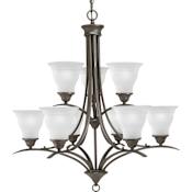 Progress Lighting Trinity 9 Light 30" Wide Chandelier Antique Bronze