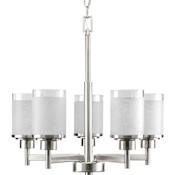 Progress Lighting Alexa 5 Light 20" Wide Pillar Candle Chandelier Brushed Nickel