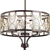 Progress Lighting Cirrine 3 Light 18" Wide Drum Chandelier Antique Bronze