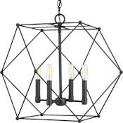 Progress Lighting Spatial 4 Light 24" Wide Chandelier Black