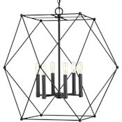 Progress Lighting Spatial 6 Light 28" Wide Chandelier Black