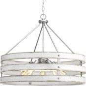 Progress Lighting Gulliver 5 Light 28" Wide Drum Chandelier Galvanized Finish