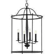 Progress Lighting Durrell 4 Light 18" Wide Pendant Matte Black