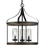 Progress Lighting Brenham 3 Light 16" Wide Taper Candle Chandelier Matte Black