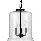 Progress Lighting Winslett 3 Light 13" Wide Taper Candle Pendant Matte Black