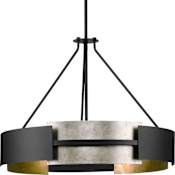 Progress Lighting Lowery 5 Light 26" Wide Ring Chandelier Matte Black