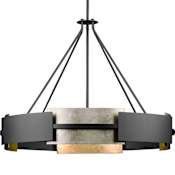 Progress Lighting Lowery 6 Light 32" Wide Ring Chandelier Matte Black