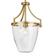 Progress Lighting Parkhurst 12" Wide Pendant with Clear Glass Shade Brushed Bronze