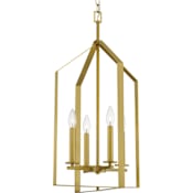 Progress Lighting Vertex 4 Light 15" Wide Taper Candle Pendant Brushed Gold