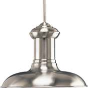 Progress Lighting Brookside Single Light 12" Wide Pendant Brushed Nickel