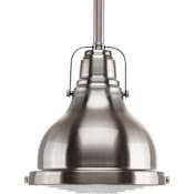 Progress Lighting Fresnel Lens Single Light 6" Wide Mini Pendant Brushed Nickel