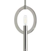 Progress Lighting Draper Single Light 7" Wide Mini Pendant Polished Nickel
