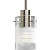 Progress Lighting Glass Pendants Single Light 5" Wide Mini Pendant Brushed Nickel