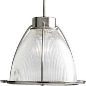 Progress Lighting Prismatic Glass Single Light 16" Wide Pendant Brushed Nickel