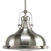 Progress Lighting Fresnel Lens Single Light 16" Wide Pendant Brushed Nickel