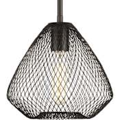 Progress Lighting Mesh Single Light 9" Wide Mini Pendant Antique Bronze