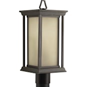 Progress Lighting Endicott Single Light 7-3/8" Wide Landscape Single Head Post Light with Clear Seeded Glass Shade Antique Bronze