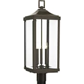 Progress Lighting Gibbes Street 3 Light 27" Tall Outdoor Single Head Post Light Antique Bronze