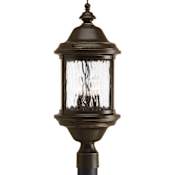 Progress Lighting Ashmore 3 Light Post Light with Seedy Glass Shade - 9" Tall Antique Bronze