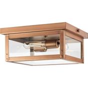 Progress Lighting Union Square 2 Light 13" Wide Flush Mount Square Outdoor Ceiling Fixture Antique Copper