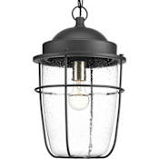 Progress Lighting Holcombe Single Light 10-1/2" Wide Outdoor Pendant Black
