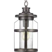Progress Lighting Haslett Single Light 8" Wide Outdoor Mini Pendant Antique Pewter