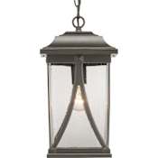 Progress Lighting Abbott Single Light 8" Wide Outdoor Mini Pendant Antique Bronze