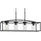 Progress Lighting Swansea 4 Light 36" Wide Outdoor Linear Chandelier Matte Black
