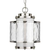 Progress Lighting Bay Court Single Light 9" Wide Mini Pendant Brushed Nickel
