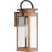 Progress Lighting Union Square 16" Tall Outdoor Wall Sconce with Clear Glass Panels Antique Copper