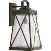 Progress Lighting Creighton Single Light 10-1/2" Wide Outdoor Wall Sconce with Clear Seeded Glass Panels Antique Bronze