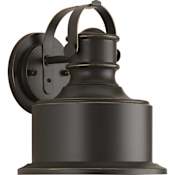 Progress Lighting Callahan Single Light 10" High Integrated LED Outdoor Wall Sconce with Metal Shade Antique Bronze