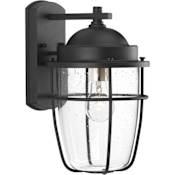 Progress Lighting Holcombe Single Light 13-5/8" Tall Outdoor Wall Sconce Black