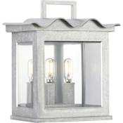 Progress Lighting Point Dume-Seamoor 2 Light 13" Tall Outdoor Wall Sconce with Clear Glass Shade Galvanized Finish