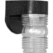 Progress Lighting Polycarbonate 1 Light 7" Tall Outdoor Wall Sconce with Clear Lexan Diffuser Black