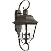 Progress Lighting Andover 4 Light 34-1/4" Tall Outdoor Wall Sconce with Clear Beveled Shade Antique Bronze
