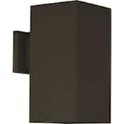 Progress Lighting Square 1 Light Outdoor Wall Sconce with Metal Cylinder Shade - 12" Tall Antique Bronze