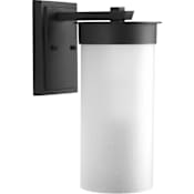 Progress Lighting Hawthorne Single Light 8" Outdoor Wall Sconce with Etched Seeded Shade Black