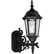 Progress Lighting Welbourne 1 Light 17" Tall Outdoor Wall Sconce with Etched Glass Panels Textured Black