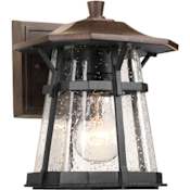 Progress Lighting Derby 1 Light 9" Tall Outdoor Wall Sconce with Seeded Glass Shade Espresso