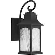 Progress Lighting Maison 16" Tall Single Light Outdoor Wall Sconce with Water Glass Shade Black