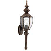 Progress Lighting Roman Coach 1 Light 19" Tall Outdoor Wall Sconce with Clear Seeded Glass Panels Antique Bronze