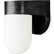 Progress Lighting Polycarbonate 1 Light 7" Tall Outdoor Wall Sconce with White Acrylic Bullet Diffuser Black