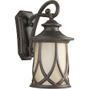Progress Lighting Resort 1 Light 20" Tall Outdoor Wall Sconce with Umber Etched Glass Shade Aged Copper