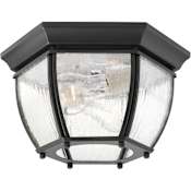 Progress Lighting Roman Coach 11" Two Light Incandescent Flush Mount Ceiling Fixture Black