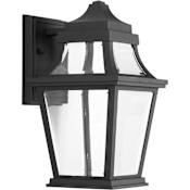 Progress Lighting Endorse LED Outdoor Wall Sconce with Clear Glass - 12" Tall Black