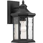 Progress Lighting Edition 13" Tall Single Light Outdoor Wall Sconce with Water Glass Shade Black