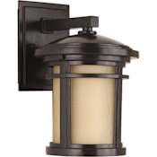 Progress Lighting Wish 1 Light 10" Tall Outdoor Wall Sconce with Etched Glass Diffuser Antique Bronze